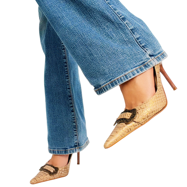 Pointed Toe Buckle Heels
