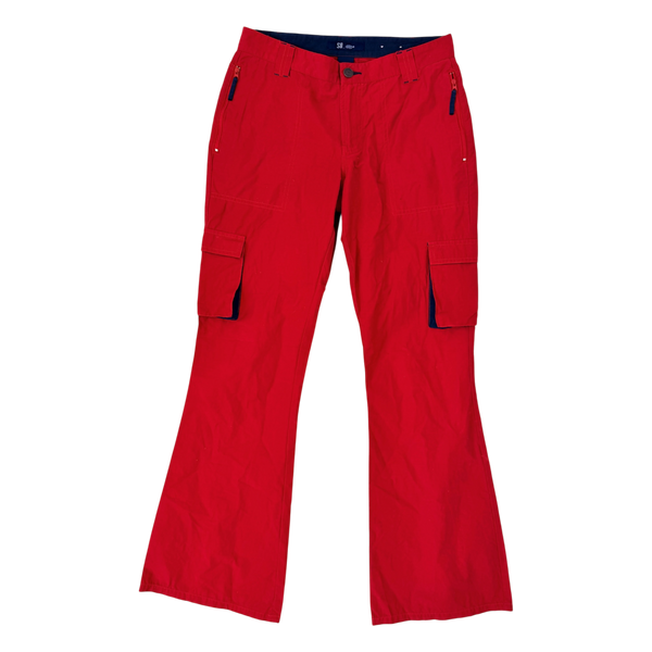 Deep Red Sporty Cargo Pants