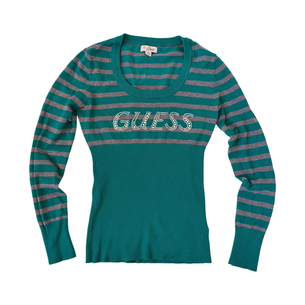 Guess Rhinestone Knit Sweater Top