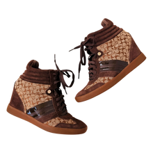 Load image into Gallery viewer, Coach Logo Wedge Sneakers
