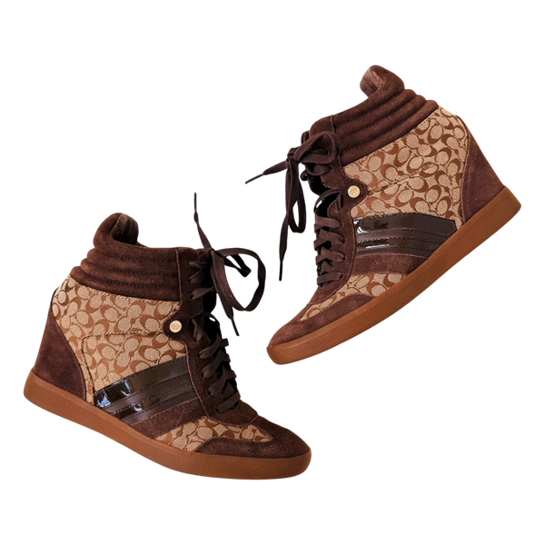 Coach Logo Wedge Sneakers