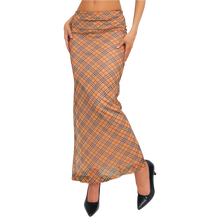 Load image into Gallery viewer, 90s Tan Plaid Maxi Skirt
