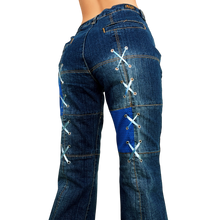Load image into Gallery viewer, Early 2000s Sporty Lace Up Jeans
