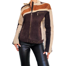 Load image into Gallery viewer, Vintage Genuine Suede Leather Moto Jacket
