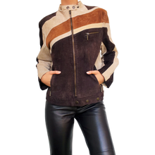 Load image into Gallery viewer, Vintage Genuine Suede Leather Moto Jacket
