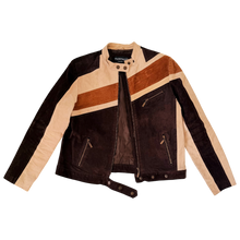 Load image into Gallery viewer, Vintage Genuine Suede Leather Moto Jacket
