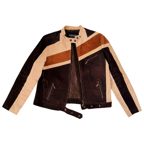 Vintage Genuine Suede Leather Moto Jacket