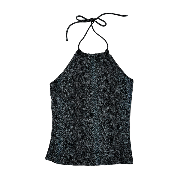 90s Sparkly Snakeskin Halter Top