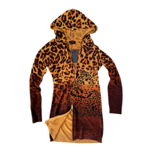 Load image into Gallery viewer, Leopard Zip Up Hoodie Dress
