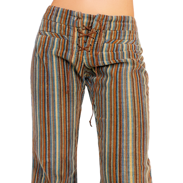 Early 2000s Striped Lace Up Cords