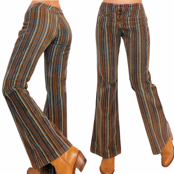 Early 2000s Striped Lace Up Cords