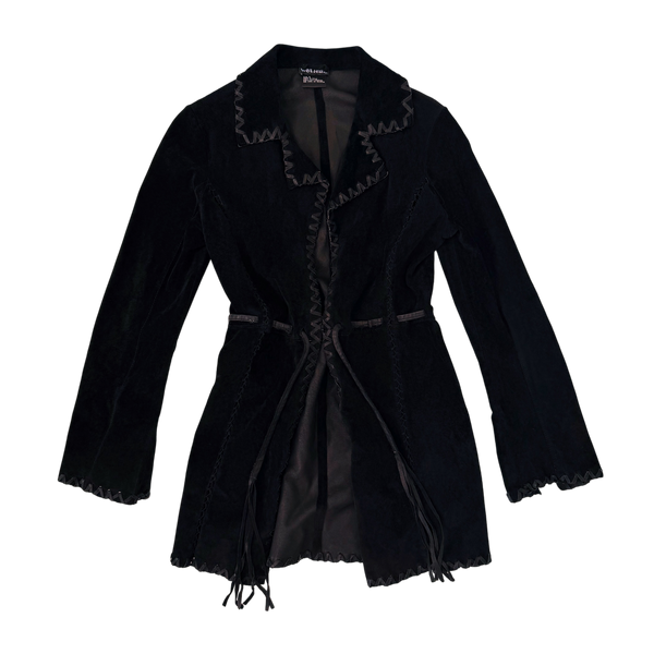 Early 2000s Black Suede Leather Jacket