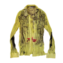 Load image into Gallery viewer, Vintage Sheer Green Graphic Blouse
