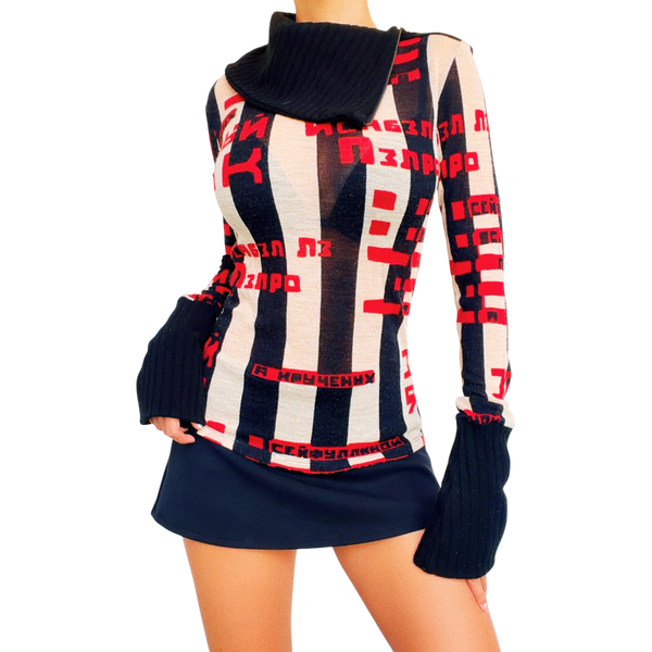 Isabel De Pedro Sheer Graphic Sweater Top