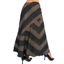 Load image into Gallery viewer, Frayed Striped Maxi Skirt
