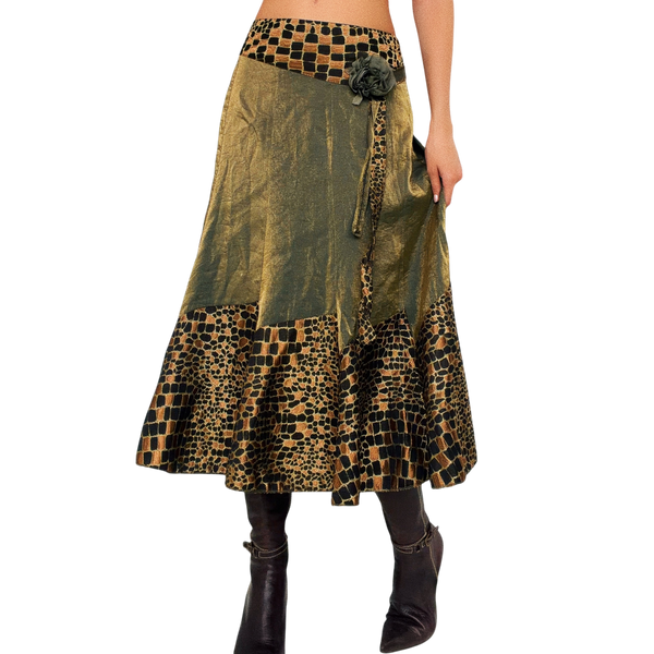 Funky Satin Midi Skirt
