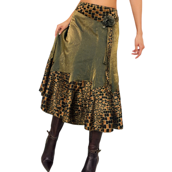 Funky Satin Midi Skirt