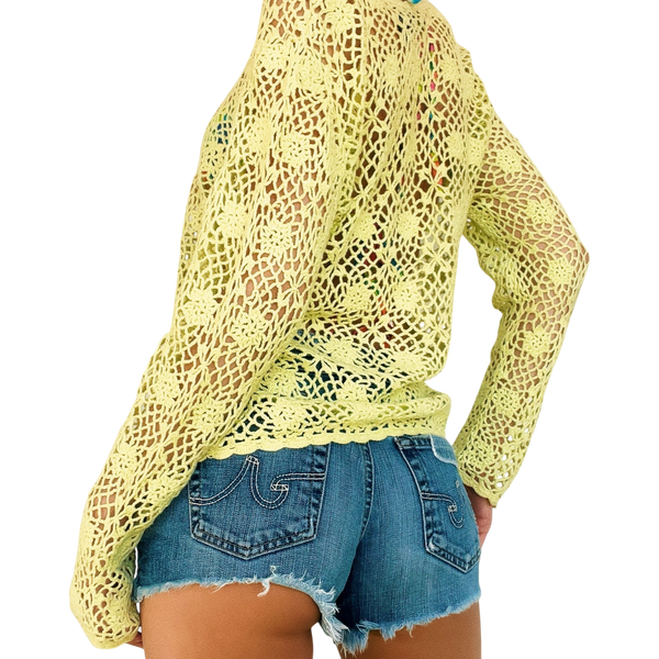 Early 2000s Vibrant Crochet Top