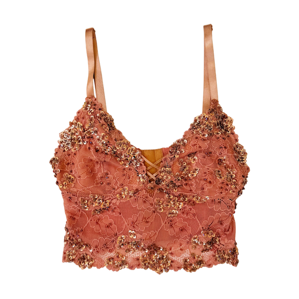 Marciano Lacy Beaded Bralette Top