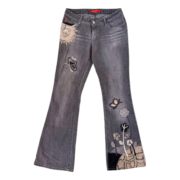 Miss Sixty Gray Appliqué Jeans