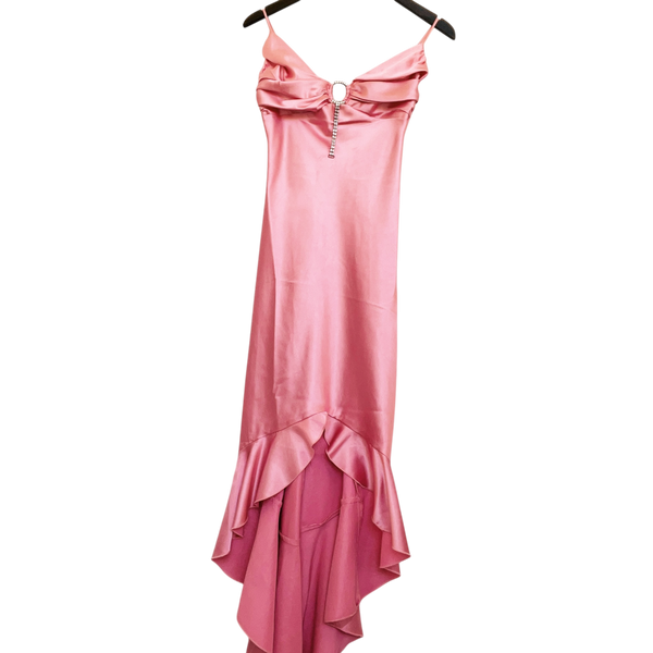 Vintage Pink Satin Formal Dress
