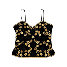 Load image into Gallery viewer, Vintage Beaded Silk Star Top
