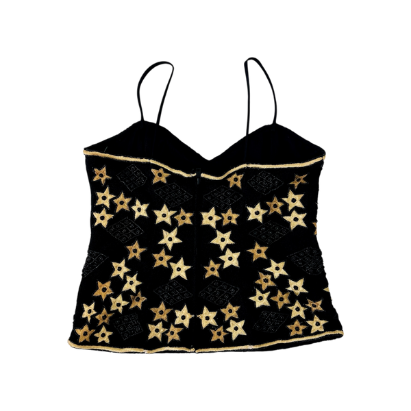 Vintage Beaded Silk Star Top