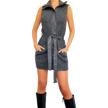 Load image into Gallery viewer, Gray Knit Belted Mini Dress

