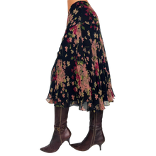 Load image into Gallery viewer, Ralph Lauren Silk Floral Midi Skirt

