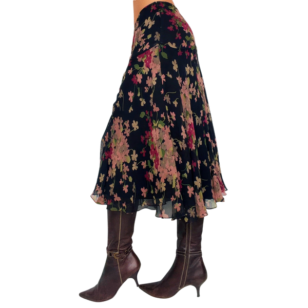 Ralph Lauren Silk Floral Midi Skirt