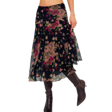 Load image into Gallery viewer, Ralph Lauren Silk Floral Midi Skirt
