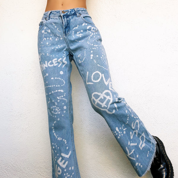 Bleachy Spellout Jeans