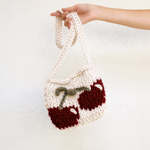 Cherry Baby Hand Knit Bag by Carolannie Crochet