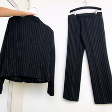 Load image into Gallery viewer, Early 2000s Black Pinstriped Pantsuit
