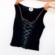 Load image into Gallery viewer, 90s Black Lace Up Top
