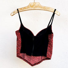 Load image into Gallery viewer, 90s Red Sequin Bustier Top
