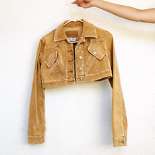 Load image into Gallery viewer, Tan Cropped Corduroy Jacket
