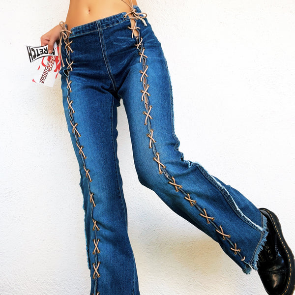 Early 2000s Lace Up Jeans