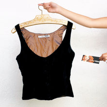 Load image into Gallery viewer, Black Velvety Button Up Vest
