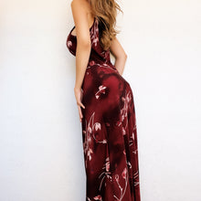 Load image into Gallery viewer, 90s Burgundy Floral Maxi Dress
