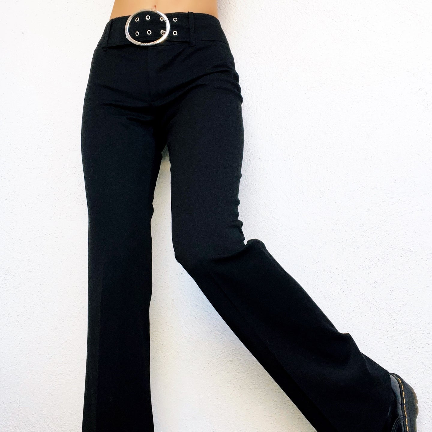 Black Belted Vertigo Pants