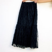 Load image into Gallery viewer, 90s Lacy Black Tiered Skirt
