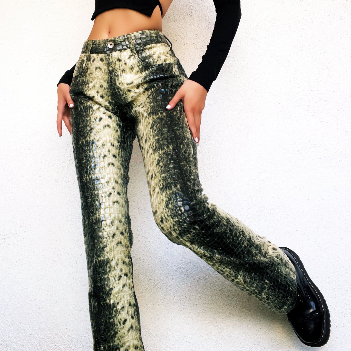 Textured Reptile Pants