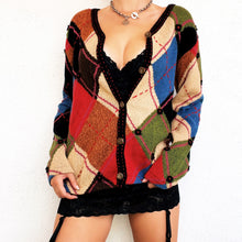 Load image into Gallery viewer, Colorful Argyle Cardigan
