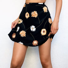 Load image into Gallery viewer, 90s Black Floral Mini Skirt
