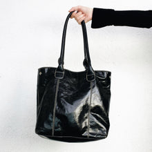 Load image into Gallery viewer, Black Leather Tote Bag
