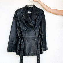 Load image into Gallery viewer, Black Lambskin Short Trench
