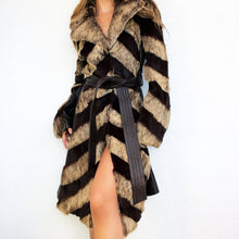 Load image into Gallery viewer, Genuine Leather &amp; Rabbit Fur Trench Coat

