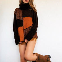 Load image into Gallery viewer, Vintage Patchwork Cowlneck Sweater
