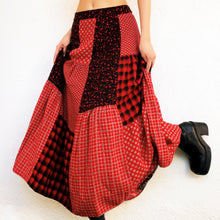 Load image into Gallery viewer, Red Patchwork Maxi Skirt
